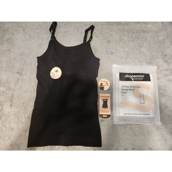Shapermint size S All Day Everyday Scoop Neck Cami Shaping Tank Top Black - Picture 1 of 4